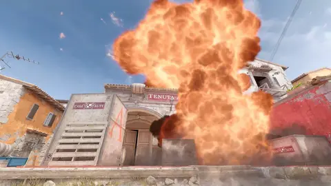 Imagem oficial de Counter-Strike 2 com operativos em um mapa competitivo