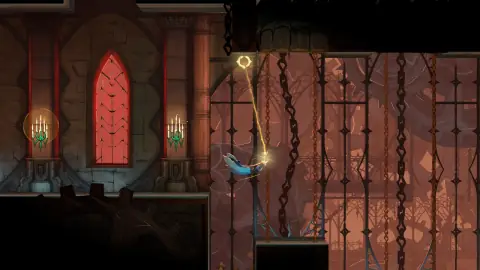 Arte oficial de Castlevania: Belmont's Curse com Trevor Belmont e o chicote Vampire Killer