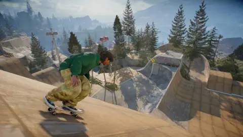 Skatista em manobra em uma rampa no sandbox de Skate, jogo free-to-play da Full Circle