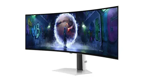 Monitor curvo Samsung Odyssey OLED G9 de 49 polegadas com base branca