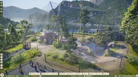 Arte oficial de Planet Zoo 2 mostrando animais em um zoológico