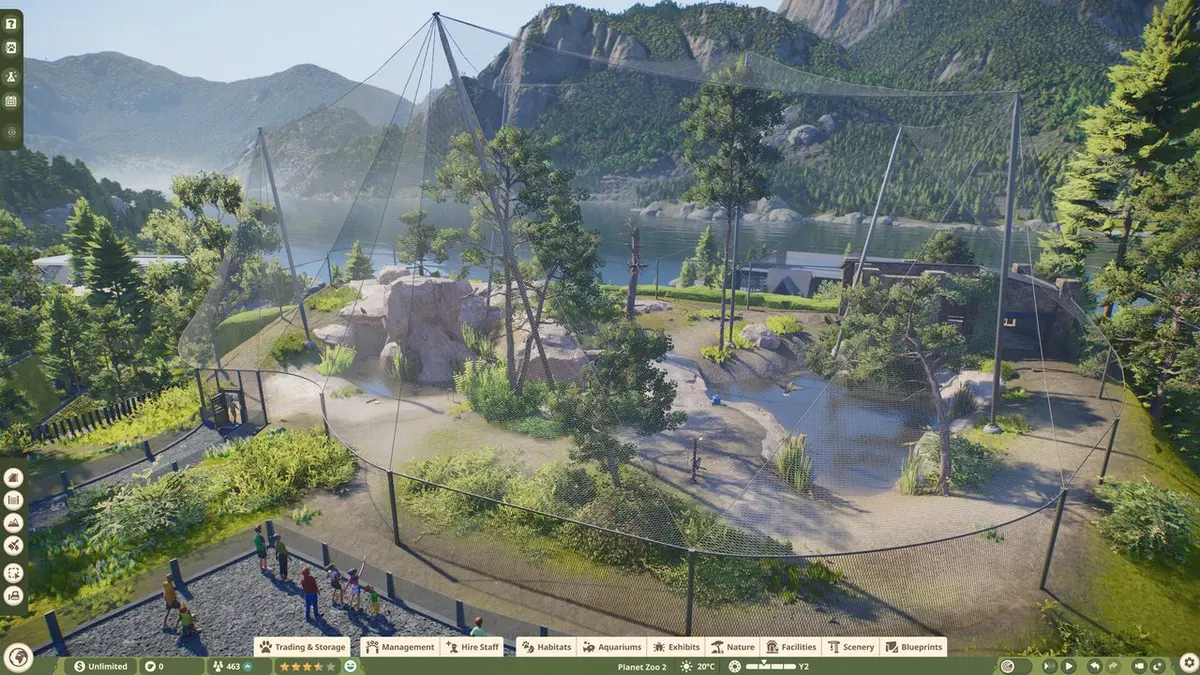 Arte oficial de Planet Zoo 2 mostrando animais em um zoológico