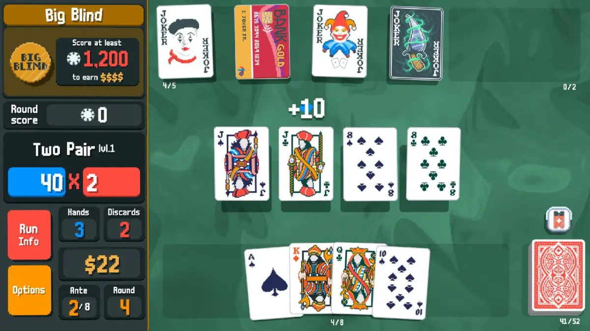 Arte oficial de Balatro com cartas e jokers sobre fundo colorido