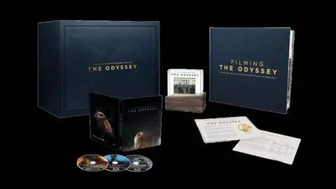 Edição de colecionador de The Odyssey com caixa, steelbook, discos 4K e livro